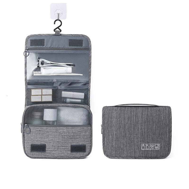 Trousse de Toilette Voyage à Suspendre (Gris) – Yokabag