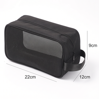Trousse de Toilette de Voyage en Maille Noire – vue 3 – Yokabag