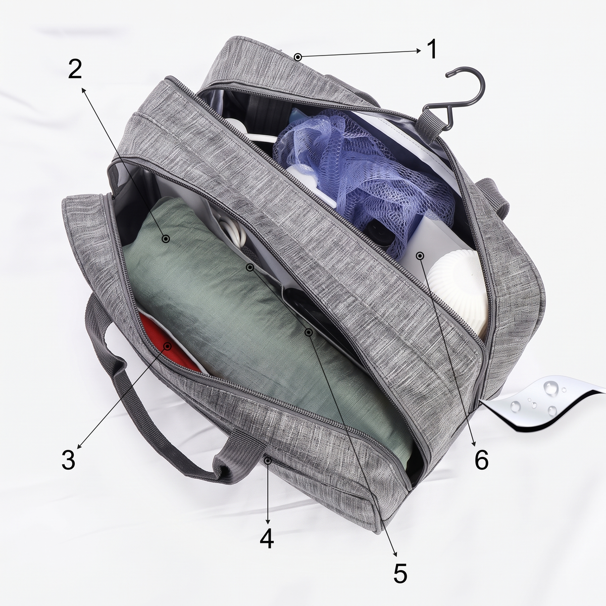 Trousse de Toilette . Noir – vue 2 – Yokabag