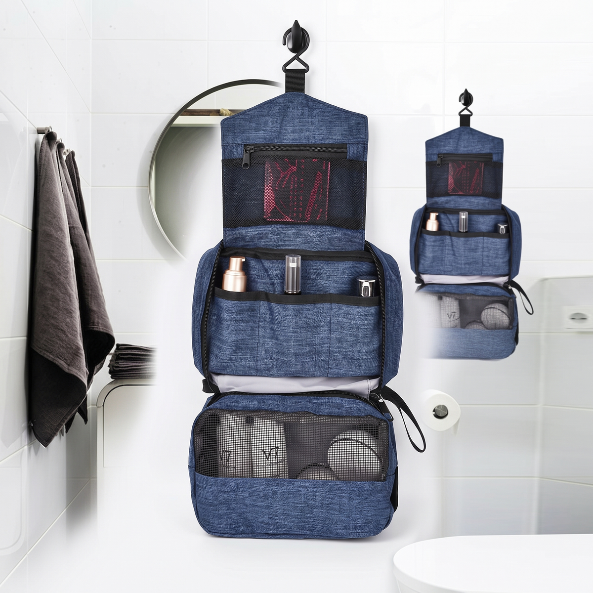 Trousse de Toilette de Voyage Gris – vue 2 – Yokabag