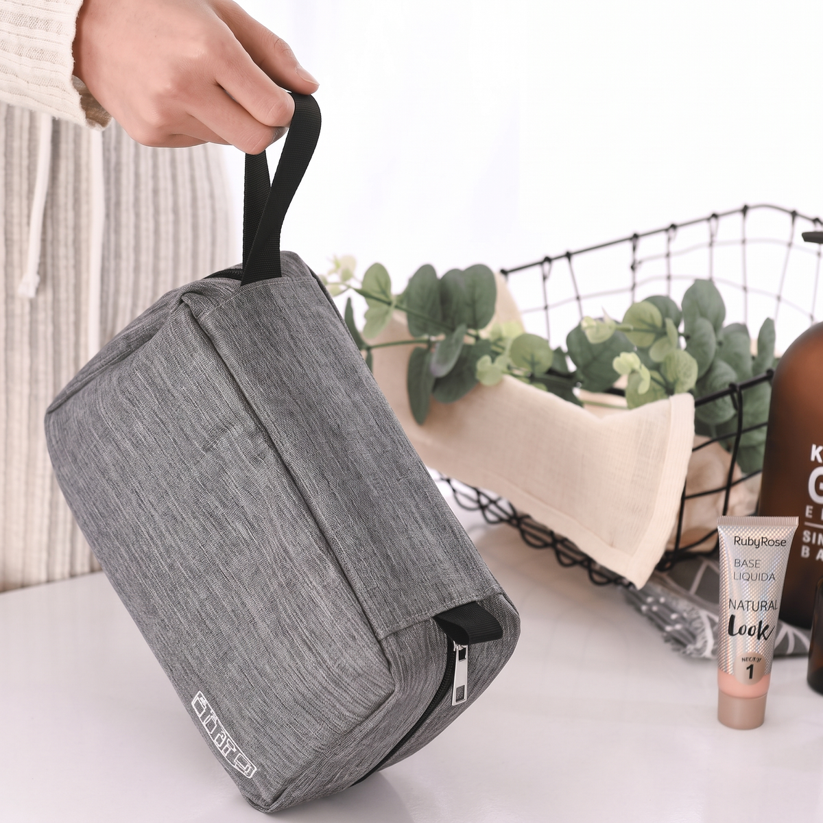 Trousse de Toilette de Voyage (Grise) – vue 3 – Yokabag