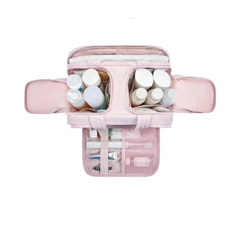 Trousse de Toilette de Voyage XXL Femme Matelassée Bleu Ciel – vue 3 – Yokabag