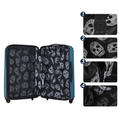 Valise Tête de Mort Mexicaine Rigide Relief - Bleu – vue 5 – Yokabag